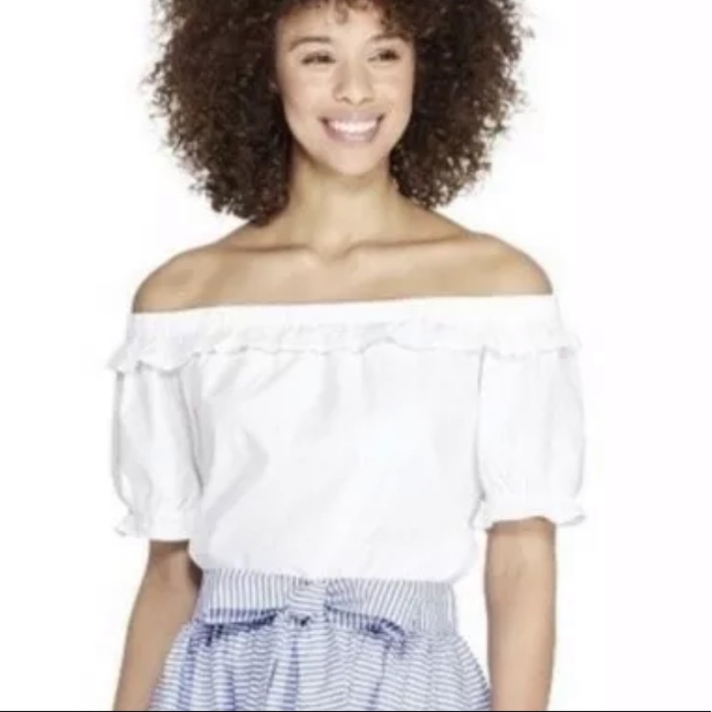 Vineyard Vines White Off the Shoulder Top - Picture 2 of 8